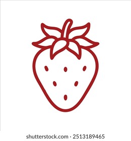 Cute strawberry in white background vector logo