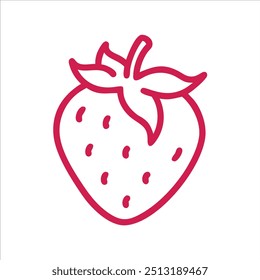 Linda fresa en el logotipo de Vector de fondo blanco
