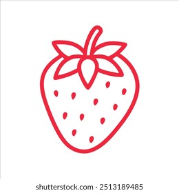 Cute strawberry in white background vector logo