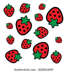 diseño vectorial de icono de frutal de fresa lindo