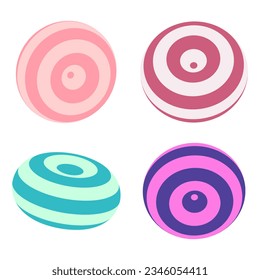 cute striped abstract circle shape collection
