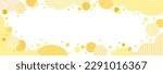 Cute striped, checkered, and dotted yellow cloud shapes and circles with long horizontal square frames. Can be lettered.