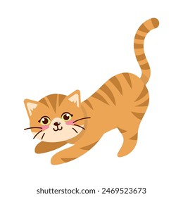 cute striped kitty animal cartoon