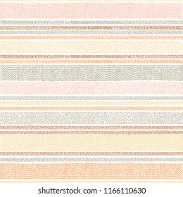 Cute striped pattern in polka dot. Seamless vintage doodle print for textile. Vector illustration.