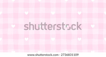 Cute striped seamless background with watercolor waves and a light gingham mood. Ideal for kids fabric, nursery decor, and girly textile prints.