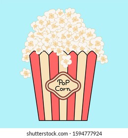 It is a cute stripped popcorn pattern with blue background isolated