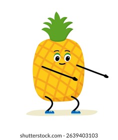 Cute strong Avocado character. Cartoon Avocado gym, health, fitness yoga meditate concept. isolated clipart. Vector illustration .