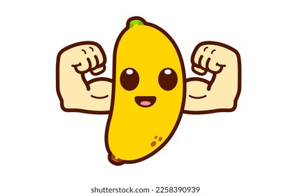 Cute Strong Banana Character Illustration