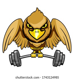 cute and strong eagle character 