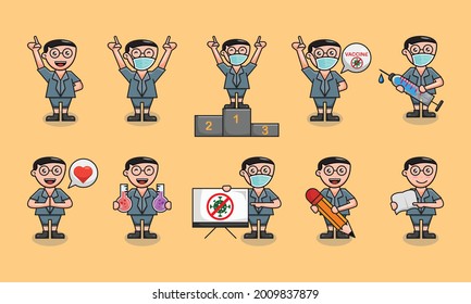 Cute student back to school vector design