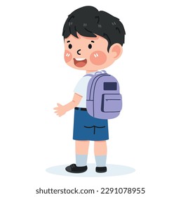 Cute student boy With A Backpack