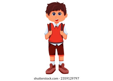 Cute Student Boy Character Illustration