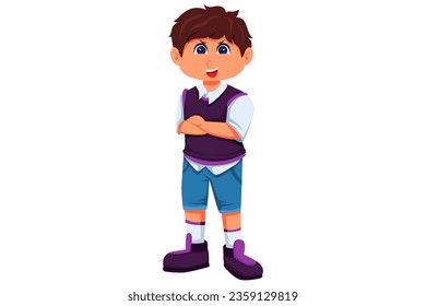 Cute Student Boy Character Illustration