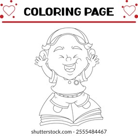 cute student boy coloring page for kids