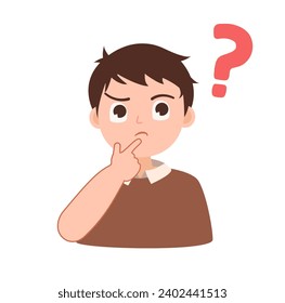 Cute Student Boy Thinking Illustration