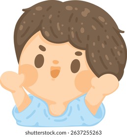 cute student in classroom , back to school learning activity. sitting on desk working for homework. school child posture. hand up.