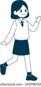 Una linda ilustración plana de estudiante