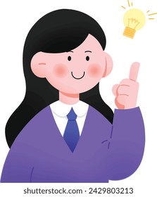 A cute student flat illustration