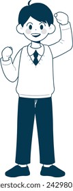 A cute student flat illustration