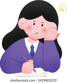 A cute student flat illustration