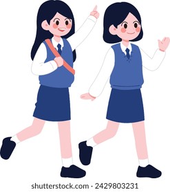 A cute student flat illustration