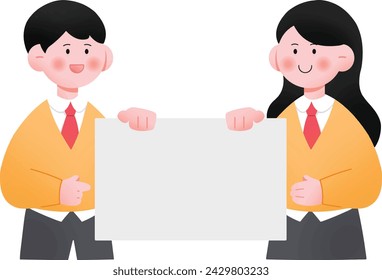 A cute student flat illustration