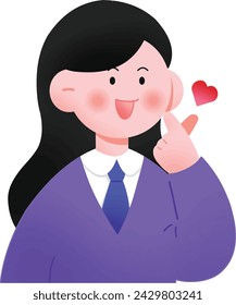 Una linda ilustración plana de estudiante