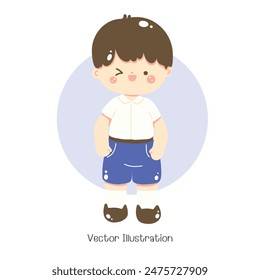 Netter Student in Uniform, Vektorillustration