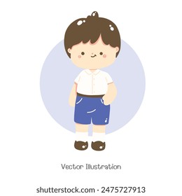 Cute Student in uniform, Vector illustration