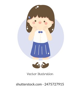 Netter Student in Uniform, Vektorillustration