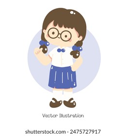Netter Student in Uniform, Vektorillustration