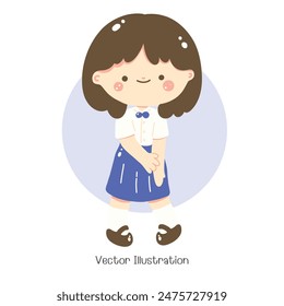 Cute Student in uniform, Vector illustration