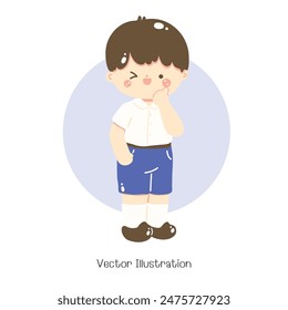 Netter Student in Uniform, Vektorillustration