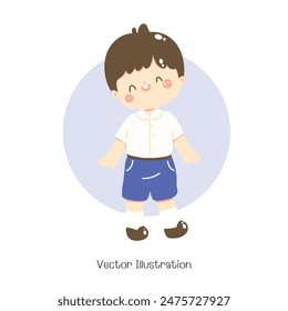 Cute Student in uniform, Vector illustration