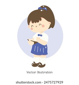 Lindo estudiante en uniforme, Ilustración vectorial