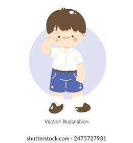 Cute Student in uniform, Vector illustration