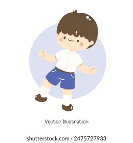 Cute Student in uniform, Vector illustration