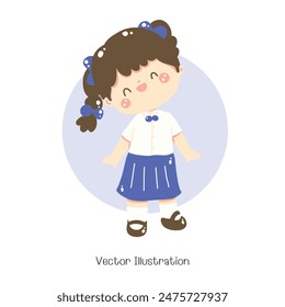 Netter Student in Uniform, Vektorillustration