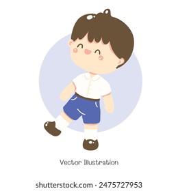 Cute Student in uniform, Vector illustration