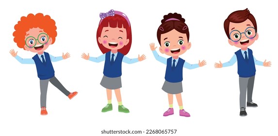 cute students boy in school uniform