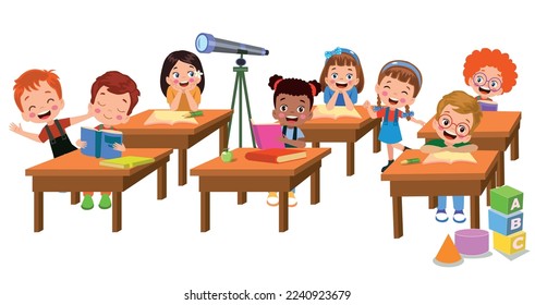 cute students in class at school