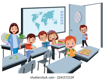 cute students in class at school