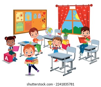 cute students in class at school