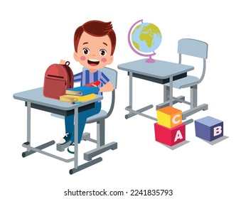 cute students in class at school