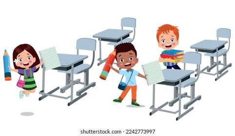 cute students in class at school