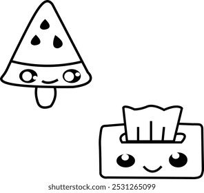 cute stuff line art vector illustration
