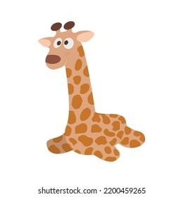 Cute stuffed giraffe, flat color vector character. Stuffed toys, soft dolls. Simple cartoon style illustration for graphic design