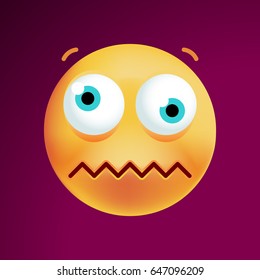 Cute Stunned Icon on Black Background. Isolated Vector Illustration 