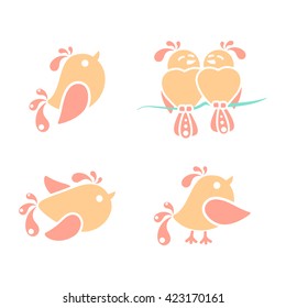 Cute style bird logos