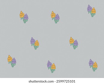 Cute style hand drawn hyacinths
